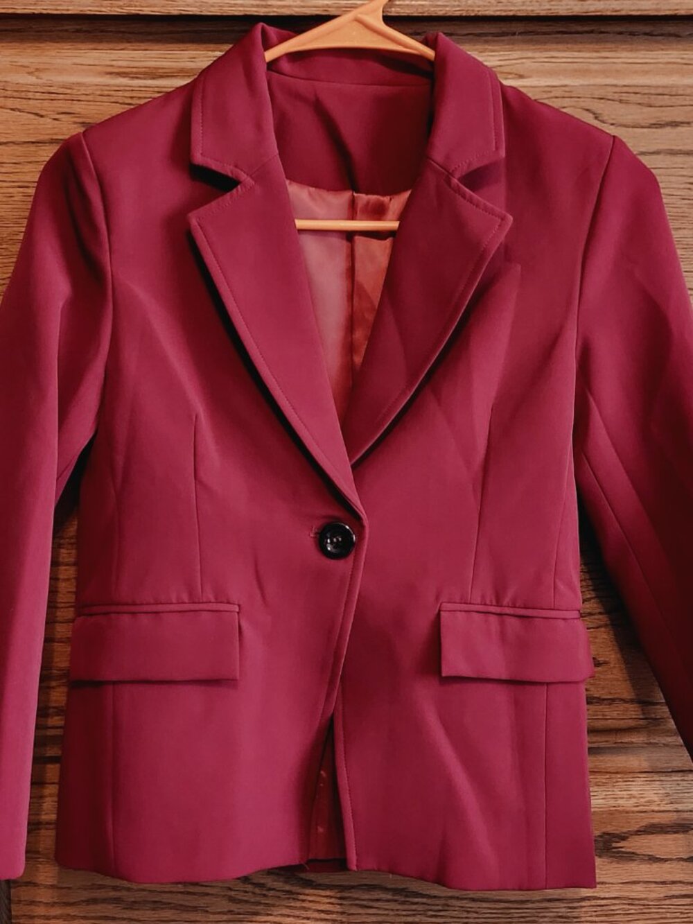 Girls Solid Color Lapel Suit Coat Button Down Long Seelve Blazer Jacket